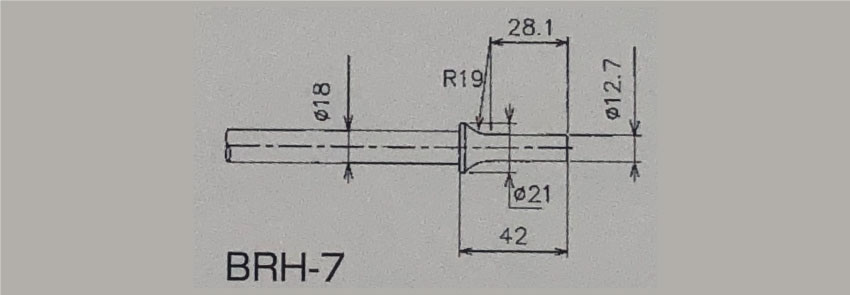 BRH-7 Chisel Dimension