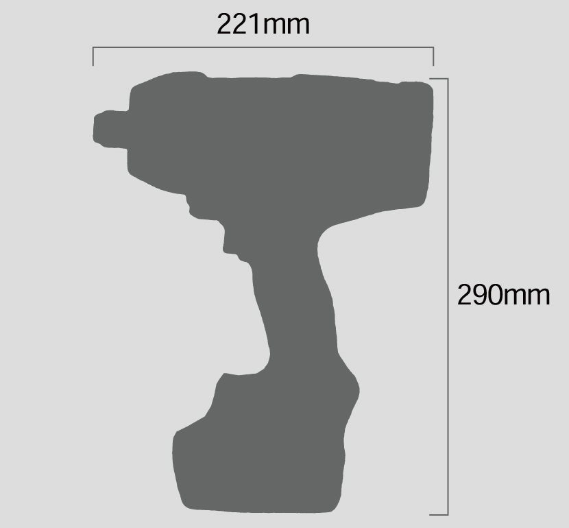 バッテリーインパクトレンチ MBI-250T 寸法図